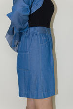 Load image into Gallery viewer, Cotton Denim Shorts in Blue