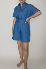 Load image into Gallery viewer, Cotton Denim Shorts in Blue