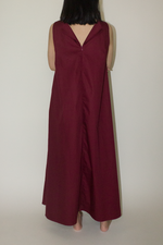 Load image into Gallery viewer, Back Lapel Maxi Dress in Red