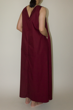 Load image into Gallery viewer, Back Lapel Maxi Dress in Red