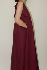 Load image into Gallery viewer, Back Lapel Maxi Dress in Red
