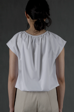 Load image into Gallery viewer, Ruched Neck Top in White