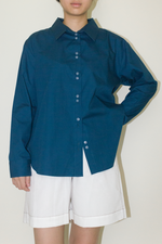 Load image into Gallery viewer, Cotton Long Sleeve Shirt in Blue