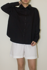 Load image into Gallery viewer, Cotton Long Sleeve Shirt in Black