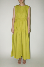 Load image into Gallery viewer, Maxi Tiered Pocket Dress in Lime Green