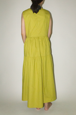 Load image into Gallery viewer, Maxi Tiered Pocket Dress in Lime Green