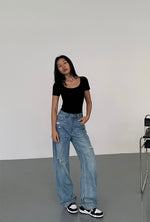 Load image into Gallery viewer, Padded Stretch Tee in Black