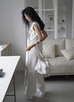 Load image into Gallery viewer, Contrast Stitching Overalls in White