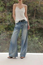 Load image into Gallery viewer, Lace Satin Camisole in White