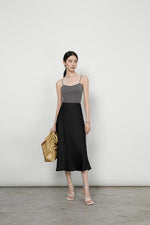 Load image into Gallery viewer, Classic Bias Cut Slip Skirt in Black- S
