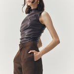 Load image into Gallery viewer, Jett Suede Tailored Pants in Brown