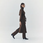 Load image into Gallery viewer, Jett Suede Tailored Pants in Brown