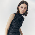 Load image into Gallery viewer, Juno Faux Leather Tank in Black