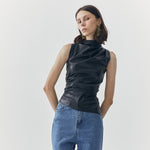 Load image into Gallery viewer, Juno Faux Leather Tank in Black