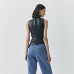 Load image into Gallery viewer, Juno Faux Leather Tank in Black