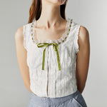 Load image into Gallery viewer, Lena Ribbon Top in White