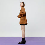 Load image into Gallery viewer, Lennox Suede Blazer Jacket in Brown