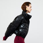 Load image into Gallery viewer, Lyra Quilted Faux Leather Jacket in Black