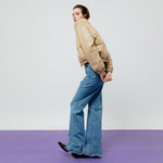 Load image into Gallery viewer, Lyra Quilted Faux Leather Jacket in Creme