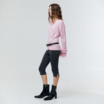 Load image into Gallery viewer, Nemi Feather Trim Knit Cardigan in Pink