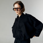 Load image into Gallery viewer, Qiana Suede Jacket in Black