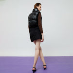 Load image into Gallery viewer, Riley Quilted Faux Leather Vest in Black