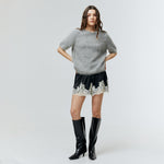Load image into Gallery viewer, Rosalie Lace Satin Shorts in Black
