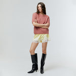 Load image into Gallery viewer, Rosalie Lace Satin Shorts in Yellow