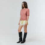 Load image into Gallery viewer, Rosalie Lace Satin Shorts in Yellow