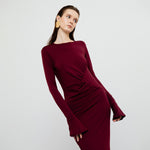 Load image into Gallery viewer, Serena Bodycon Maxi Dress in Maroon