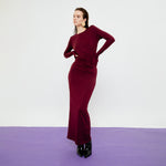Load image into Gallery viewer, Serena Bodycon Maxi Dress in Maroon
