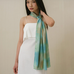Load image into Gallery viewer, Loom Mulberry Silk Long Scarf in Mint