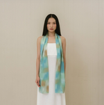 Load image into Gallery viewer, Loom Mulberry Silk Long Scarf in Mint