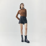 Load image into Gallery viewer, Wren Faux Leather Shorts in Black
