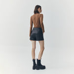 Load image into Gallery viewer, Wren Faux Leather Shorts in Black
