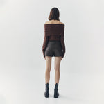 Load image into Gallery viewer, Wren Faux Leather Shorts in Brown