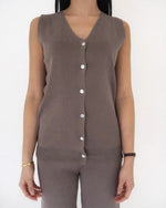 Load image into Gallery viewer, Oslo Knit Cedar Top in Grey Brown