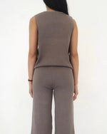 Load image into Gallery viewer, Oslo Knit Cedar Top in Grey Brown