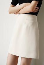 Load image into Gallery viewer, Classic Mid Waist Mini Shift Skirt in Cream