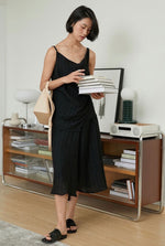 Load image into Gallery viewer, Tencel Blend Wrap Tie Sleeveless Top in Black