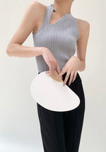 Load image into Gallery viewer, Textured Cutout Cheongsam Top in Blue Grey