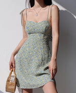 Load image into Gallery viewer, Misty Floral Cami Tie Strap Mini Dress in Green