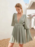 Load image into Gallery viewer, Esmi Pleated Dress- Sage