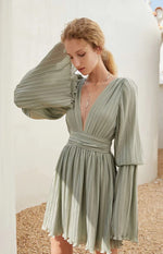 Load image into Gallery viewer, Esmi Pleated Dress- Sage