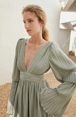 Load image into Gallery viewer, Esmi Pleated Dress- Sage