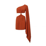 Load image into Gallery viewer, Miucca Cutout Toga Dress in Orange
