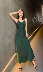 Load image into Gallery viewer, Kensington Green Maxi Slip Dress
