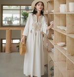 Load image into Gallery viewer, Porcelain Resort Maxi Dress in White