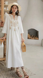 Load image into Gallery viewer, Porcelain Resort Maxi Dress in White
