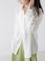 Load image into Gallery viewer, Classic Oversized Tencel Pocket Shirt in White